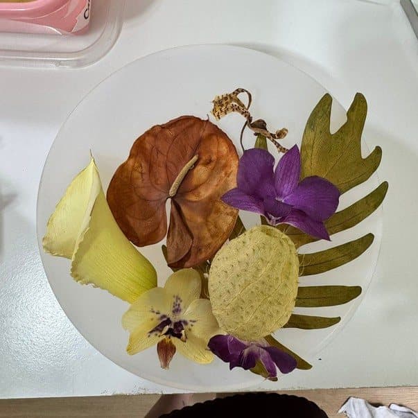 Composição de flores antes da harmonização cromática